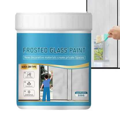 500g Matte Glass Paint Opaque Glass Paint Bathroom Glass Window Sandblasting Water-based Coating Transparent Becomes Frosted