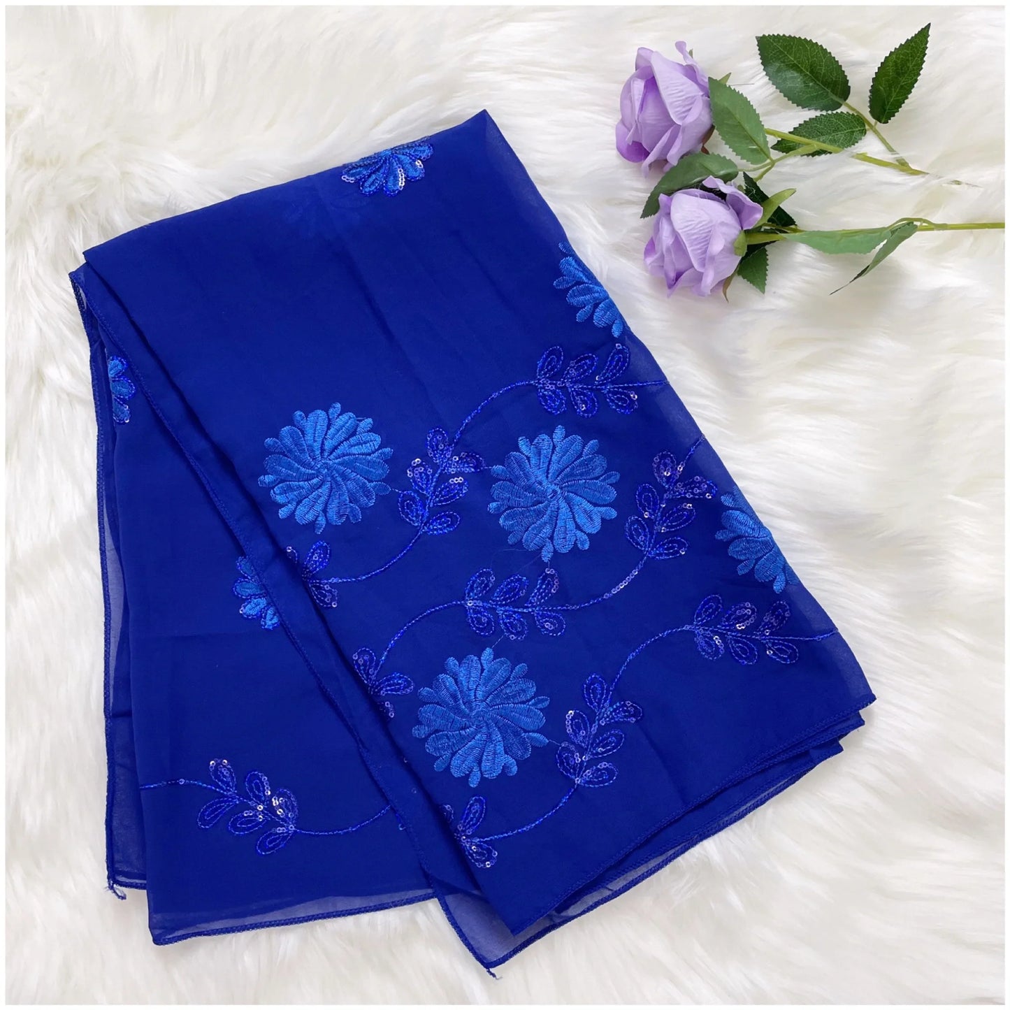 2023 Latest African Spring Women Scarf Chiffon Sequin Embroidered Ramadan Hijab Shawl Fashionable Casual Diamond  Headscarf