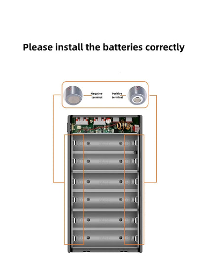 Best PD100W Fast Charging Power Bank DIY Kit 20V 5A 6x 21700 Battery Pack Portable Customizable No Soldering Easy to Assemble