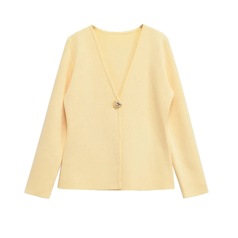 Casual Knitted Cardigans Women Elegant V-neck Loose Long Sleeve Sweaters 2025 Spring All-match Street Lady Outwear Lady Tops