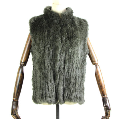 17 colors woman girl real rabbit fur vest jacket spring winter warm genuine rabbit fur knit coat vest black beige