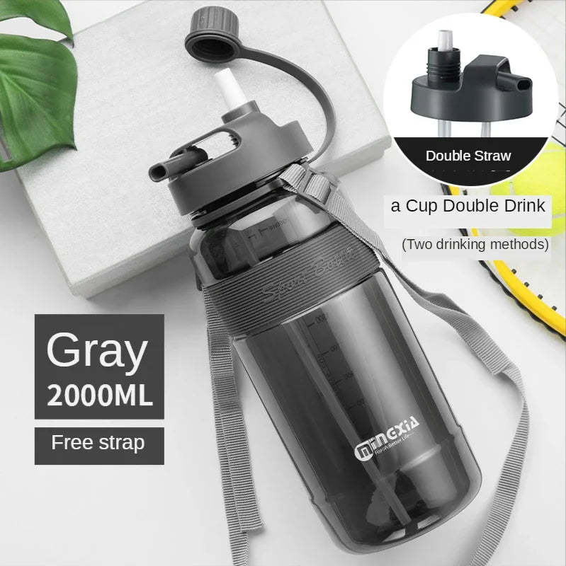 0.7/1/ 2/3L Large Capacity Sports Water Bottle Portable Debris Water Cup With Straw Outdoor Camping Picnic Climbing Water Bottle