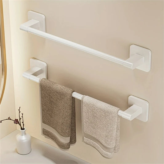 1 Piece Of Bathroom Facilities White Non-Perforated Wall-Mounted Bathroom Towel Bar Size 40-60cm Storage Rack Towel Rack