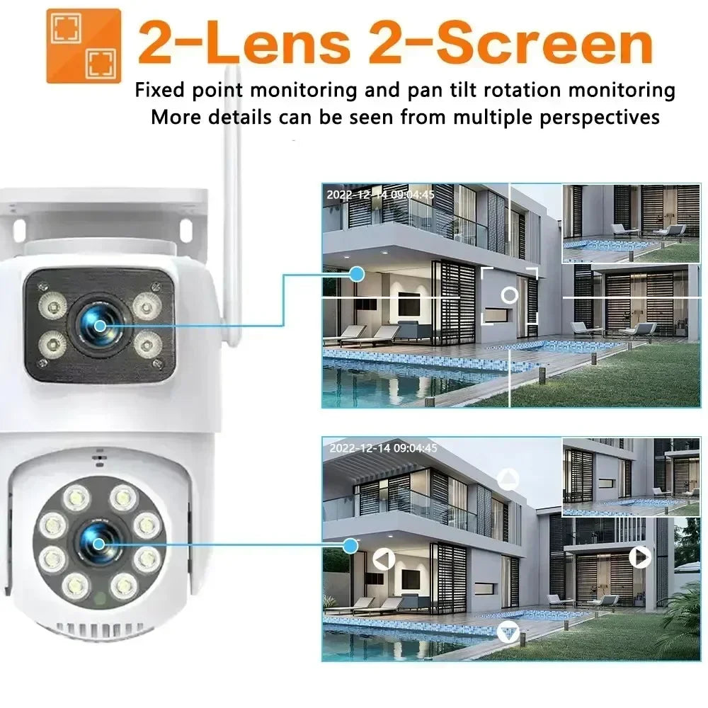 CCTV Security  8MP Dual Lens PTZ Camera 10CH 12.5"Inch LCD Screen Monitor Wifi NVR Kit Wireless Home 4K Security Camera System