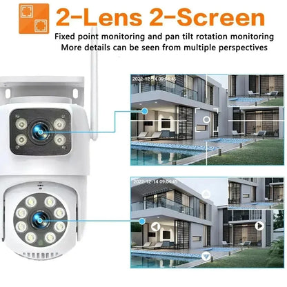 CCTV Security  8MP Dual Lens PTZ Camera 10CH 12.5"Inch LCD Screen Monitor Wifi NVR Kit Wireless Home 4K Security Camera System