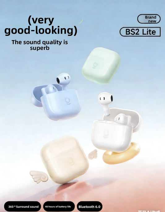 Baseus BS2 Lite Semi-In-Ear True Wireless Headset Comfortable Wear Bluetooth Music Sports Headset Low Latency