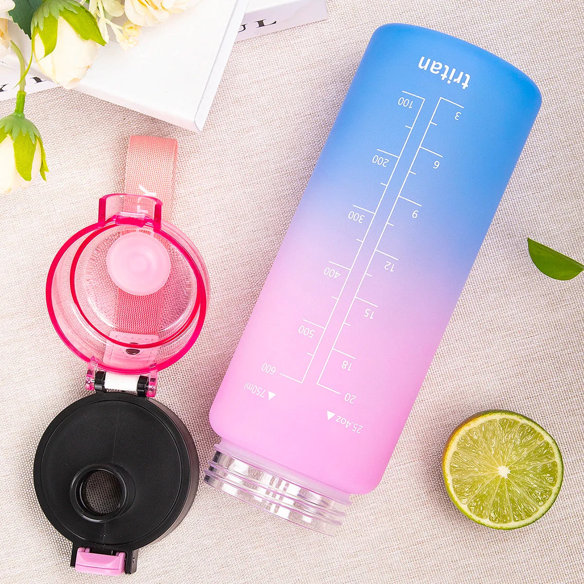 750ml Tritan Frosted Gradient Water Bottle for Drinking Portable Sport Tea Coffee Cup Kitchen Tools Kids Water Bottle School