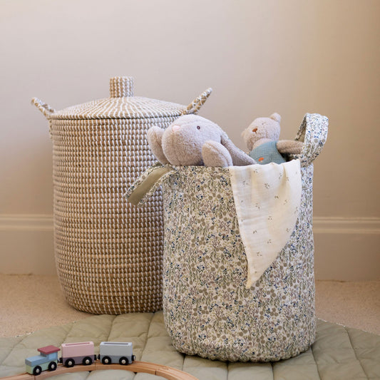 Avery Row Large Quilted Storage Basket - Riverbank