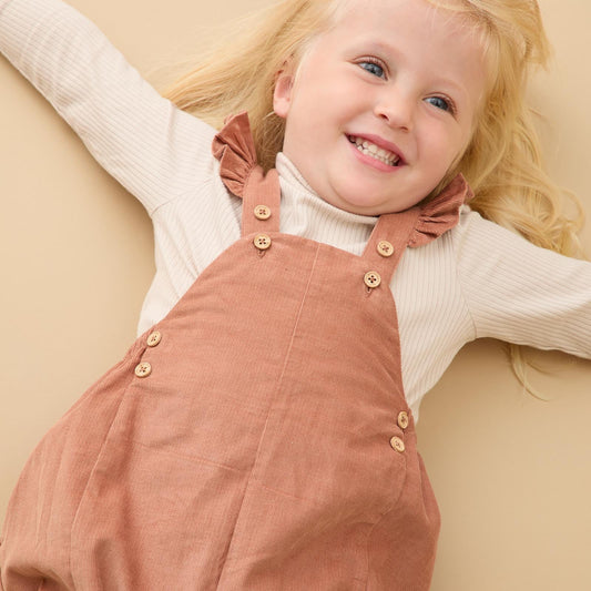 Frilled Corduroy Dungarees