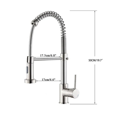 Black kitchen faucet, stainless steel mixer faucet, 360-degree rotating spray nozzle, kitchen sink, hot and cold water faucet.