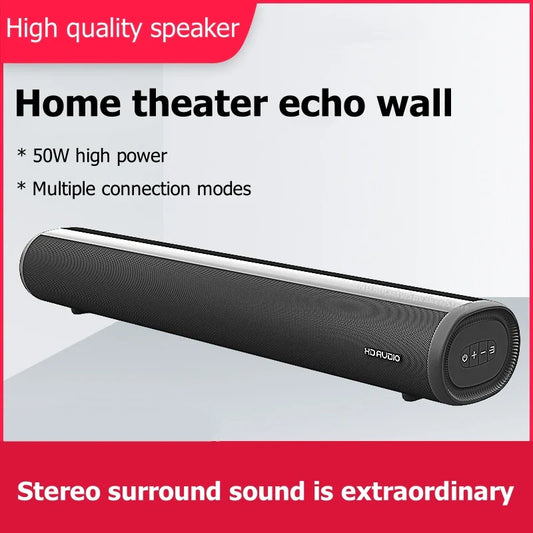 50W SoundBar for TV Deep Bass Small Soundbar TV Speaker Home Theater Surround Sound System HDMI/Bluetooth/Optical/Aux Connection