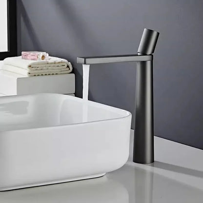Black Bathroom Faucet Gray Basin Faucets Hot & Cold Bathroom Sink Faucet Deck Mounted Lavotory Faucet  Mixer Water Tap SS 304