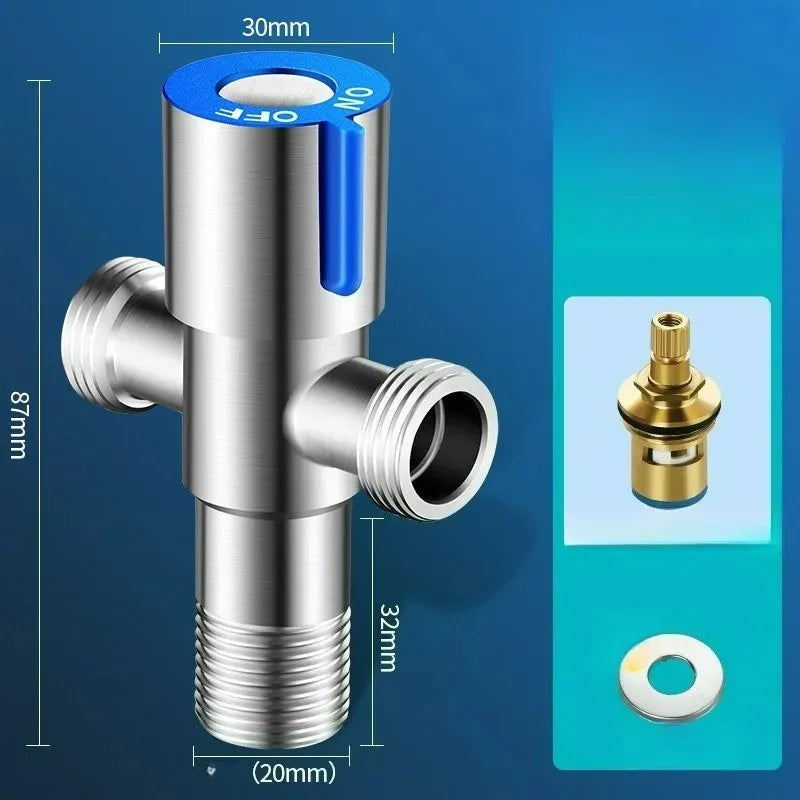 Bathroom Connector for Toilet Basin Water Heater G1/2 Stainless Steel Angle Valve Thread Triangle Valve Hot and Cold Water Valve