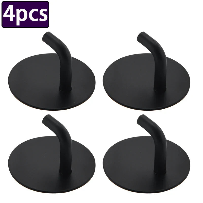 4pcs Stainless Steel Wall Hook Storage Hanger for Key Bag Clothes Waterproof Kitchen Bathroom Robe Towel Hook Organizer Accessor
