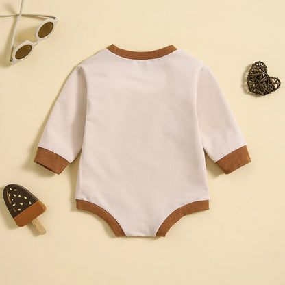 0-18M Newborn Baby Boys Girls Letters Print Playsuits Cotton Casual Long Sleeve Romper Spring Fall Toddler Infant Kids Clothing