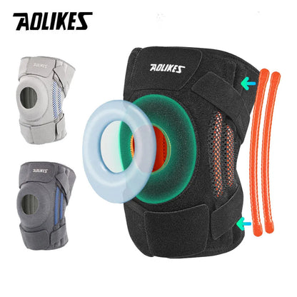 AOLIKES 1PCS Knee Brace with Side Stabilizers & Patella Gel Pads for Maximum Knee Pain Support and fast recovery for Men Women