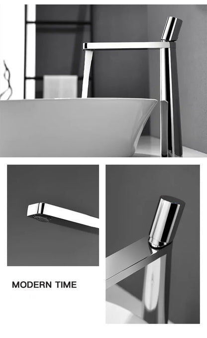Black Bathroom Faucet Gray Basin Faucets Hot & Cold Bathroom Sink Faucet Deck Mounted Lavotory Faucet  Mixer Water Tap SS 304