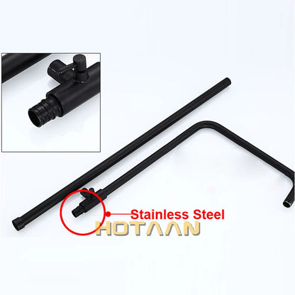 Black Stainless Steel Shower Pipe Shower Mixer Tube Bathroom Shower Faucet Accessories Fittings