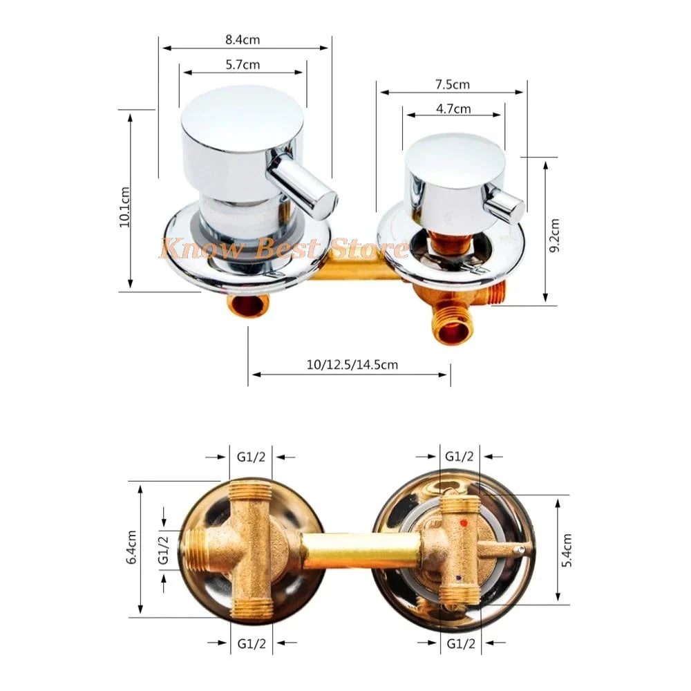 2/3/4/5 Ways Water Outlet Screw Thread Center Distance 10cm  Mixing Valve Brass Bathroom Shower Mixer Faucet Tap Cabin