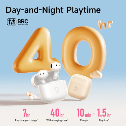 Baseus Bass BS2 Lite True Wireless Earbuds Bluetooth 6.0 Semi-in-Ear Earphones 2-Mic AI ENC 40H Playtime IP55 SuperBass Ear buds