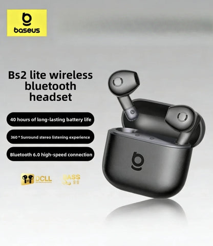 Baseus BS2 Lite Semi-In-Ear True Wireless Headset Comfortable Wear Bluetooth Music Sports Headset Low Latency