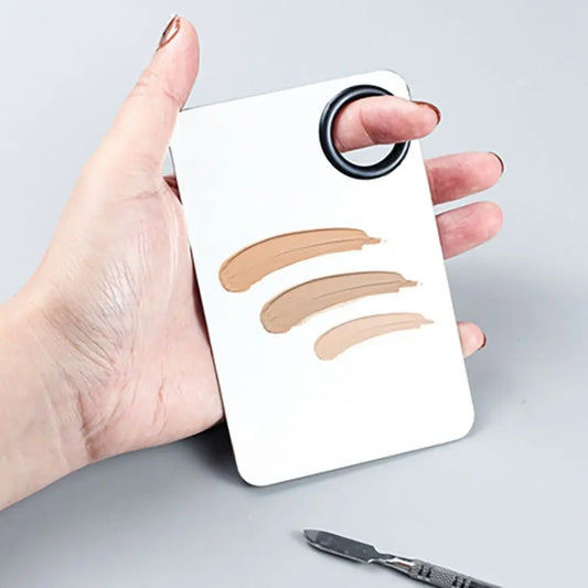 1 Set Stainless Steel Palette Spatula Kit Square Mixing Gel Foundation Makeup Mixing Palette Makeup Cosmetic Nail Art