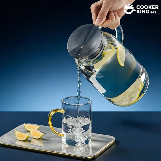 COOKER KING 1.8/2.5L High Borosilicate Glass Large Capacity Glass Water Bottle Glass Water Bottle Water Bottle Bottle Water