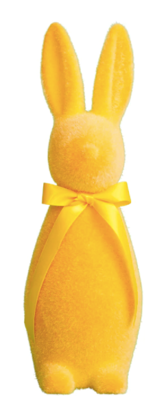 LARGE FLOCKED BUTTON NOSE EASTER BUNNY DECORATION - BRIGHT