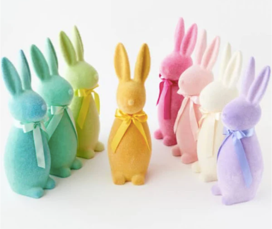 Medium Flocked Bunnies - Bright & Pastel