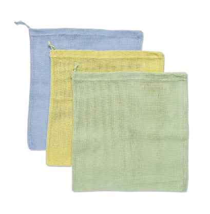 Reusable Produce Bags - Blue, Citron, & Sage