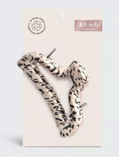 Satin Wrapped Claw Clip - Leopard