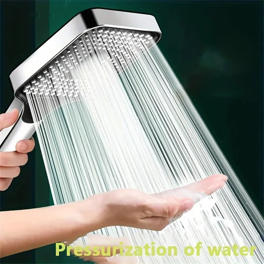 Adjustable Shower Head 4 Mode Rainfall Shower Large Flow Showerhead High Pressure Water Saving Shower Mixer Bathroom Accessories