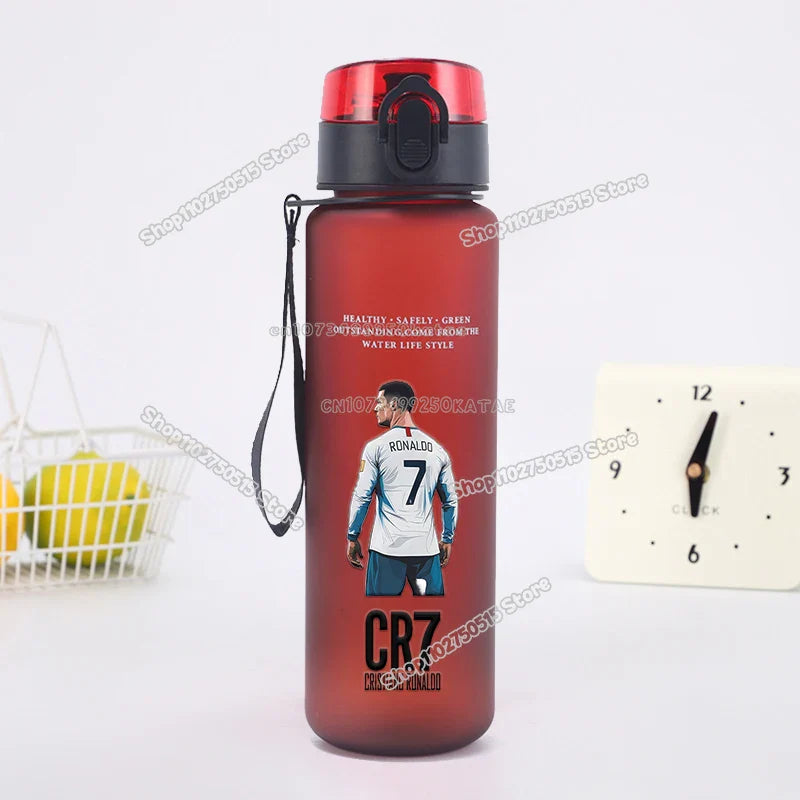 650ml CR7 Children Water Bottle Soccer Star Ronaldo Kids Straw Cup Outdoor Sport Boy Girl Drink Bottle School Leak Proof Jugs