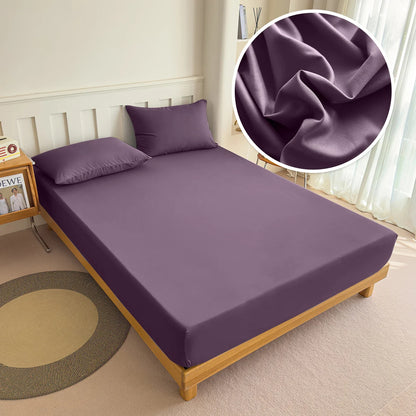 90/120/150/180x200 Fitted Bed Sheet With Elastic Band Solid Color Mattress Covers Protector Single Double King Beds 100% Polyest