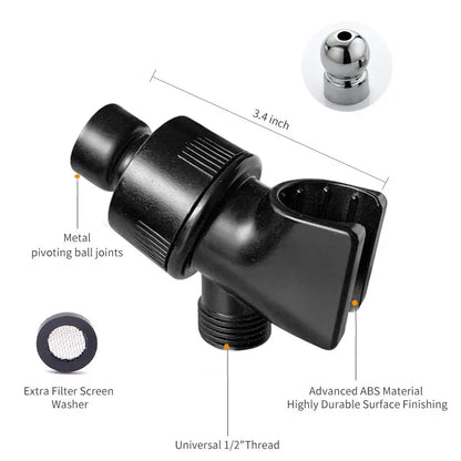 Adjustable Shower Arm Mounted Bracket G1/2″ Three-Way Diverter Valve Shower Head Holder Universal Faucet Bathroom Accessories