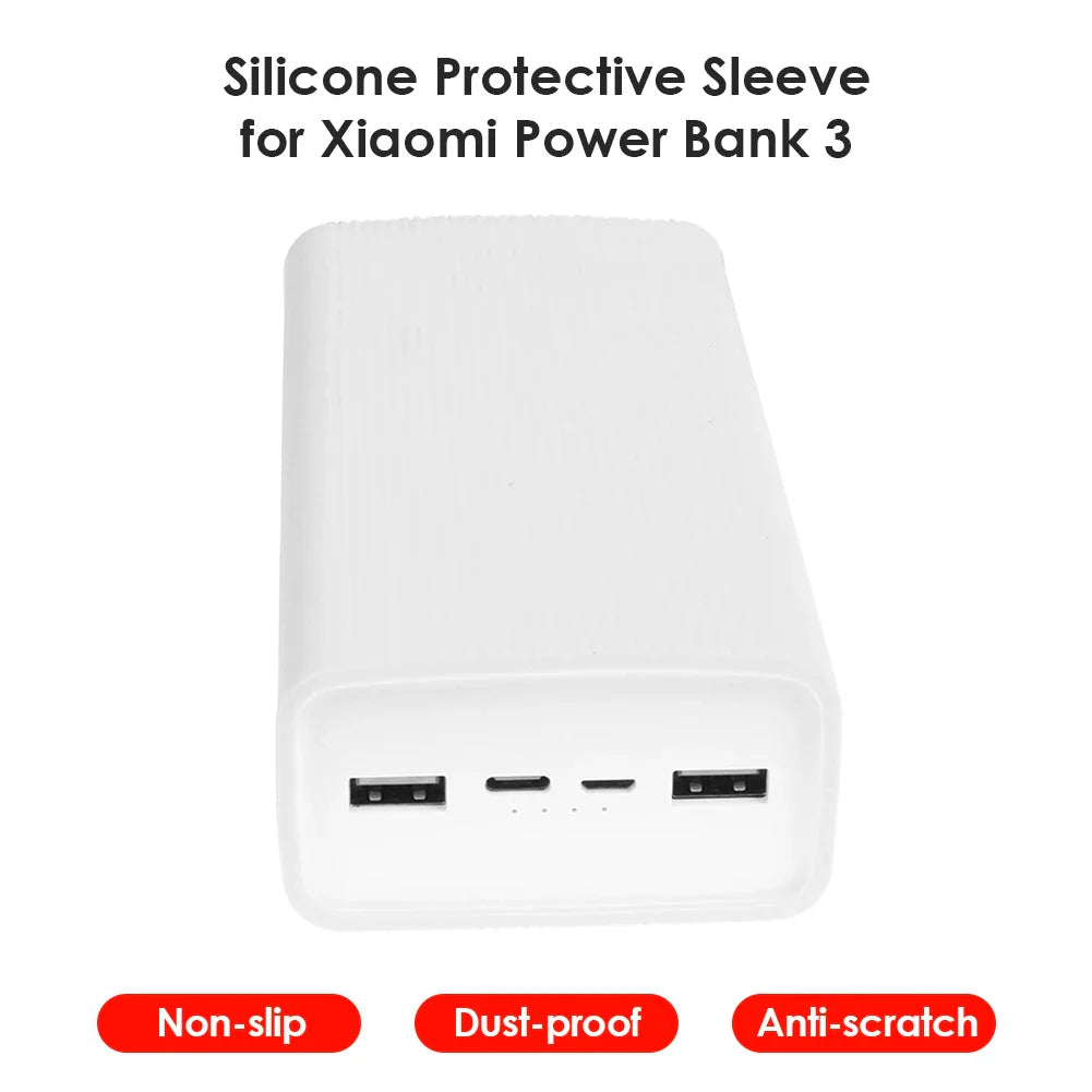 30000mAh Power Bank Silicone Case For Xiaomi Mobile Power Bank 3 Protective Cover Shell Protector Case Power Bank Accessories