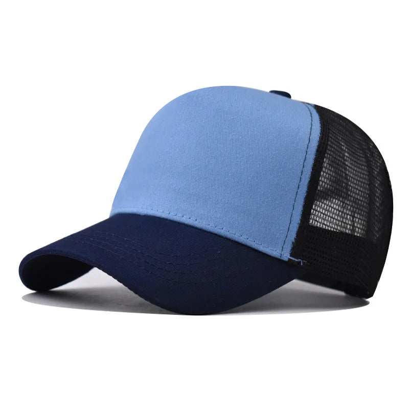 2024 Summer 14 Style Polyester Solid Casquette Baseball Cap Adjustable Outdoor Breathable Mesh Snapback Hats for Men and Women