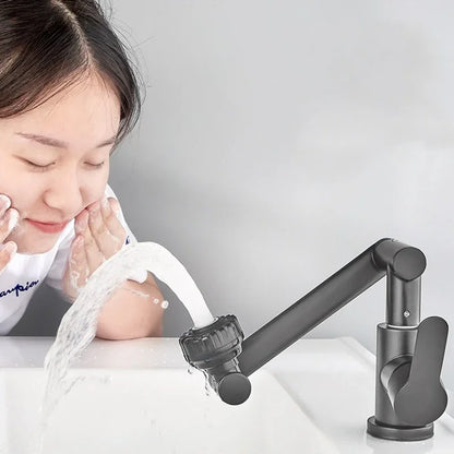 Bathroom Sink Faucet Basin Faucet 1080° Swivel Multifunction Cold and Hot Water Tap Kitchen Sink Faucet 2 Modes Water Tap
