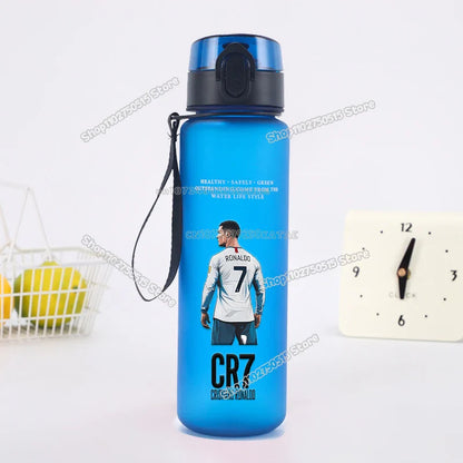 650ml CR7 Children Water Bottle Soccer Star Ronaldo Kids Straw Cup Outdoor Sport Boy Girl Drink Bottle School Leak Proof Jugs