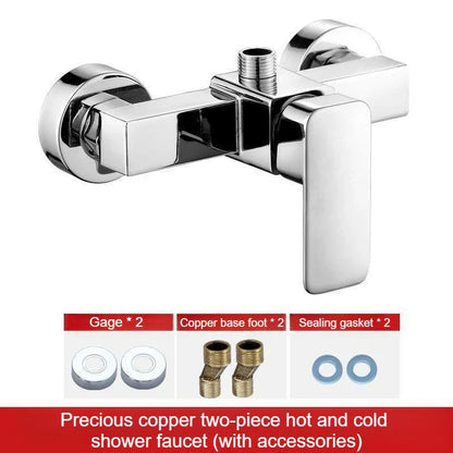 Alloy Shower Cold and Hot Water Faucet Pressure Booster Shower Head Set - Home Use Cold and Hot Mixed Water Valve Bathing Device