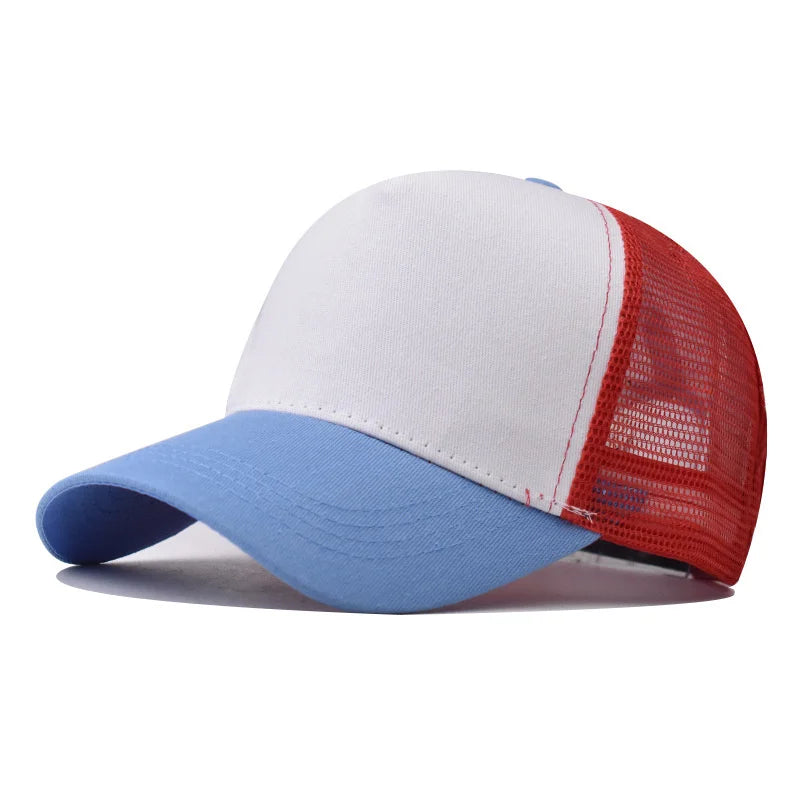 2024 Summer 14 Style Polyester Solid Casquette Baseball Cap Adjustable Outdoor Breathable Mesh Snapback Hats for Men and Women