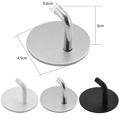 4pcs Stainless Steel Wall Hook Storage Hanger for Key Bag Clothes Waterproof Kitchen Bathroom Robe Towel Hook Organizer Accessor