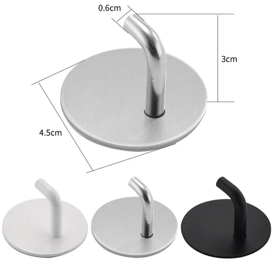 4pcs Stainless Steel Wall Hook Storage Hanger for Key Bag Clothes Waterproof Kitchen Bathroom Robe Towel Hook Organizer Accessor