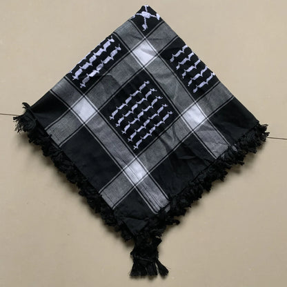Arab Scarf Shawl Keffiyeh Wrap Shemagh Scarf Mask Cycling Shawl Neck Cover Man Woman Hiking Sunshade Head Wrap