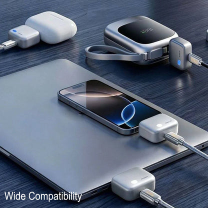 1pcs  Power Bank with Separate Charger Plug,Fast Charging Portable Charger with Built-in Cable,Intelligent Battery Detection