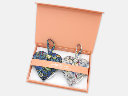 Lavender Heart Gift Box, Liberty Print Strawberry Fields Collection, Set of Two