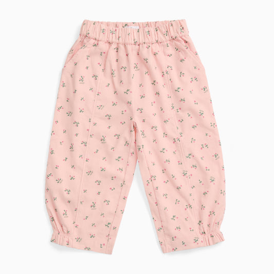 Floral Frilled Soft Corduroy Trousers