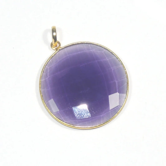 Amethyst Quartz Round Shape 925 Sterling Silver Pendant fashion natural look round shaped purple colour beautiful pendant