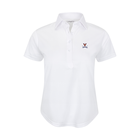 Virginia Women's Cap Sleeve Semi Spread Polo White