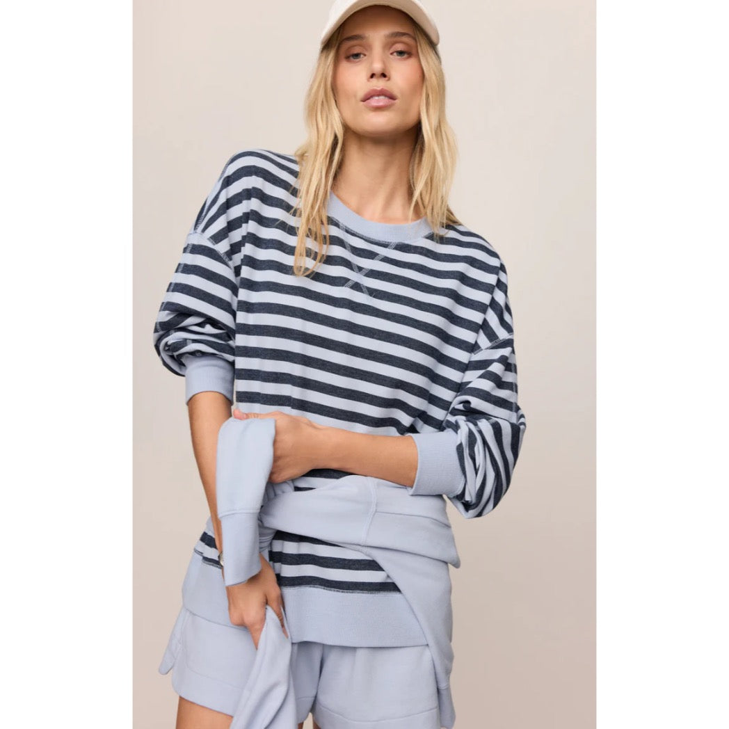 Z SUPPLY - EVERYDAY FRENCH TERRY STRIPED CREW | Eclipse